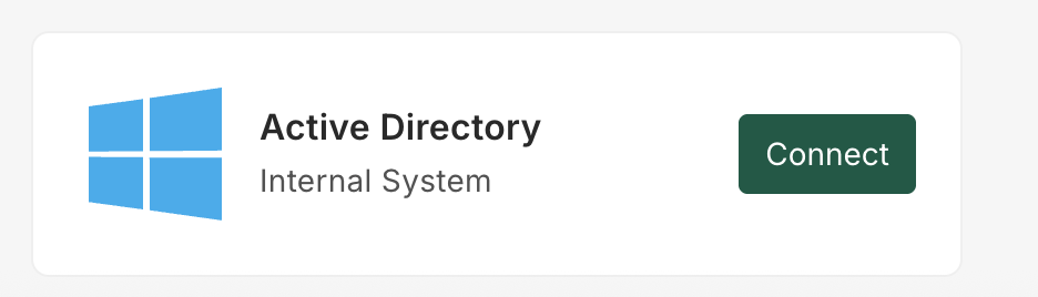 Active Directory integration - Connect button