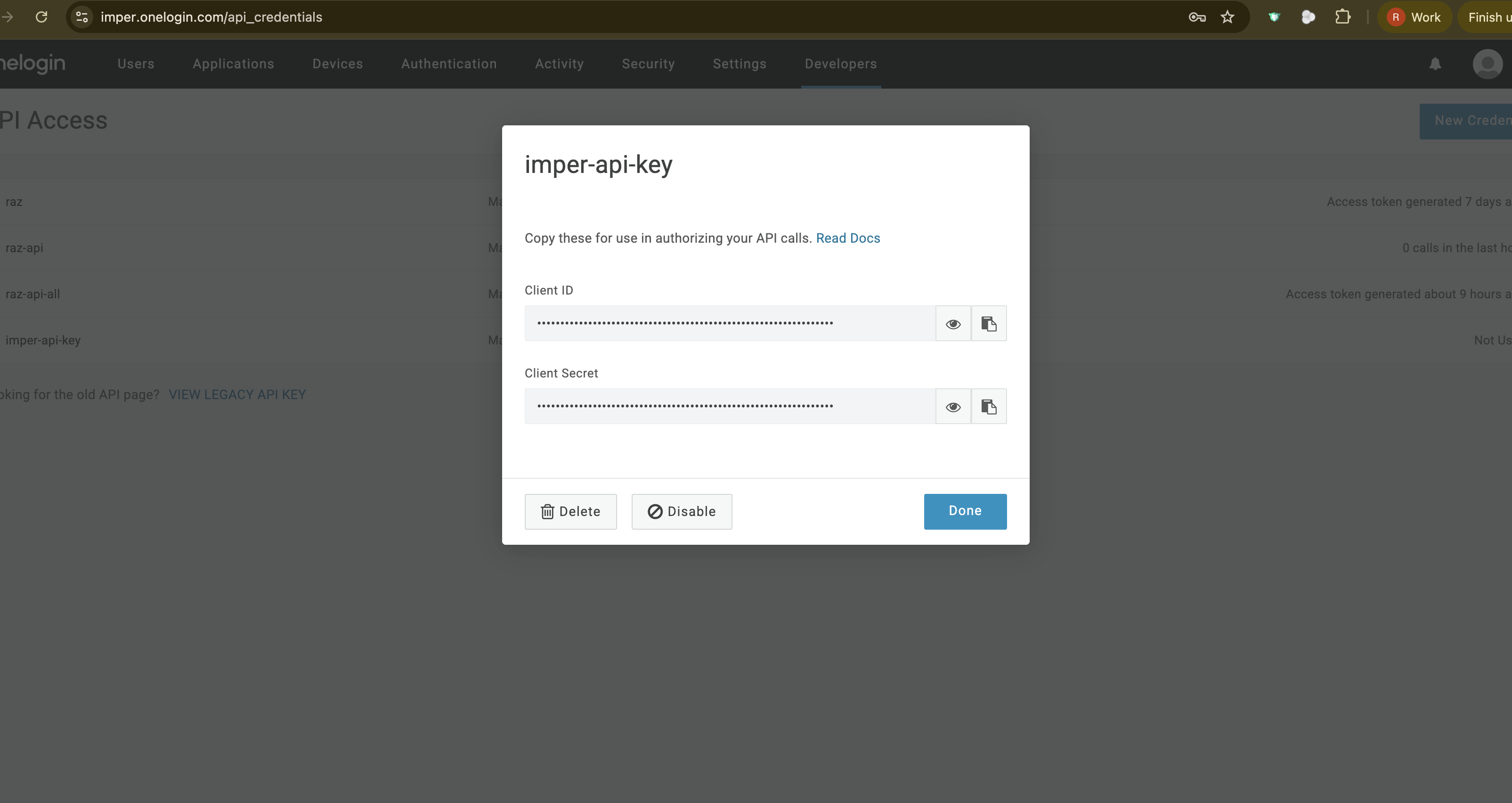 onelogin-client-id-secret