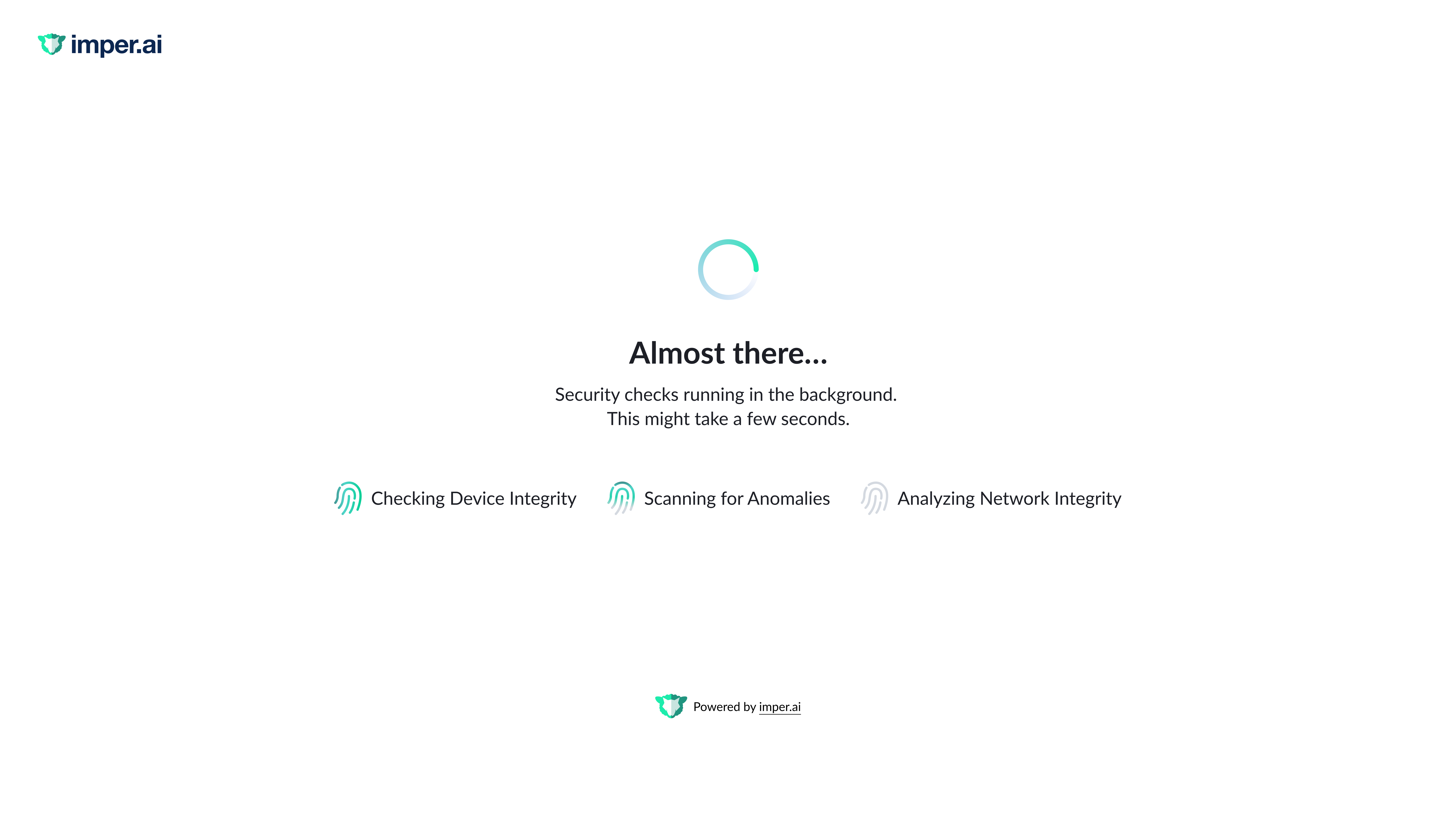 Loading screen indicating candidate verification